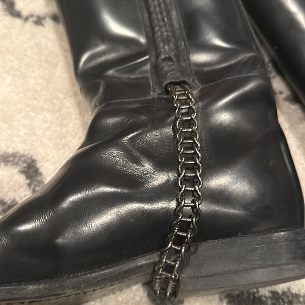 Givenchy Leather-chain link Accent Riding Boot - Picture 2 of 10